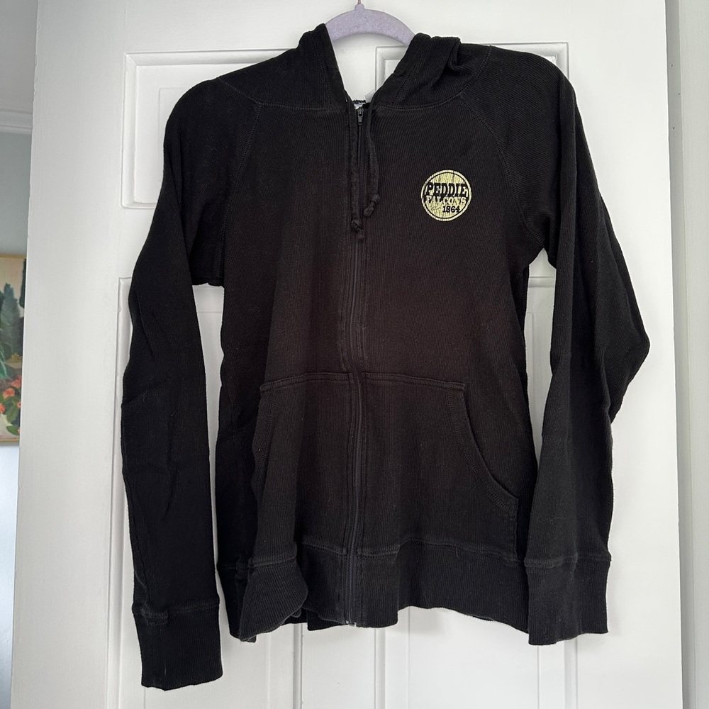 The Peddie School Black Cotton Zip Lightweight Hooded Sweatshirt Ladies Size XL